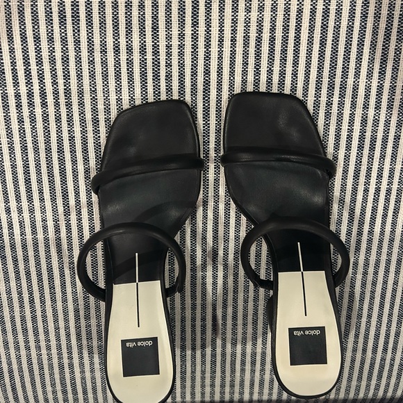 Dolce Vita Strappy Black Heeled Sandals - Picture 1 of 4